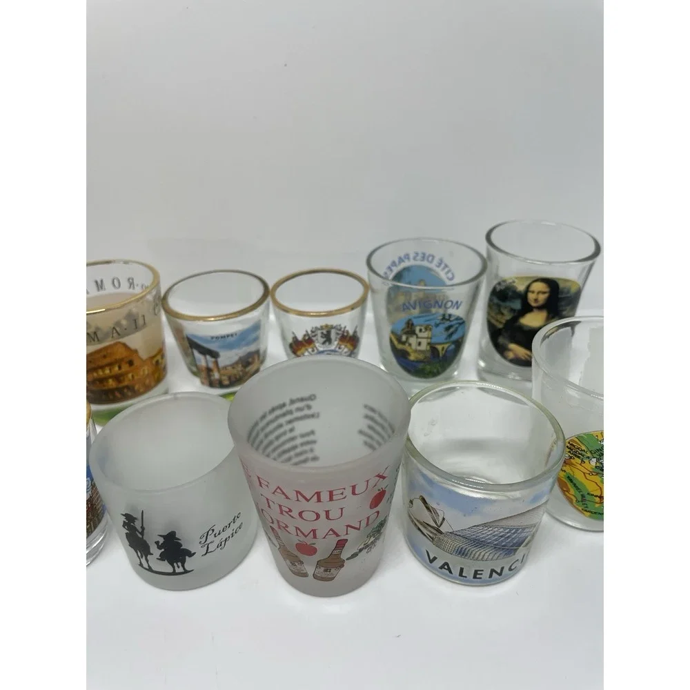 Lot of 11 VTG Gold Rim Shot Glasses/and‎ Others Europe Germany Landmark school